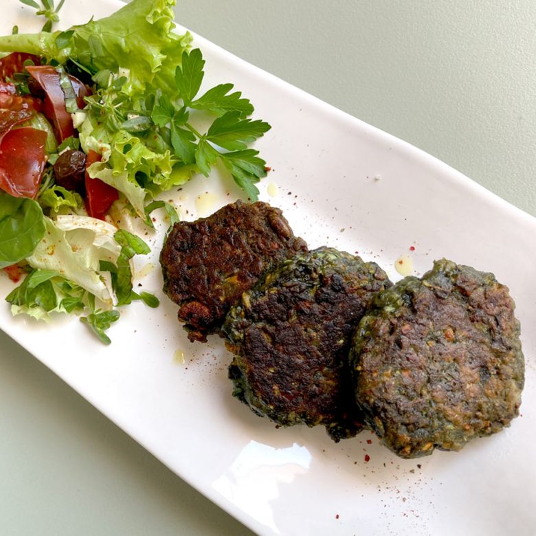 Galettes de légumes et spiruline