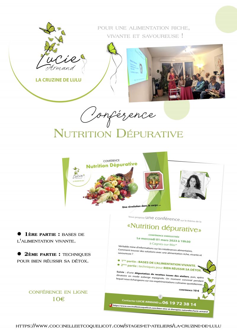 Affiche conférence Nutrition Dépurative en ligne